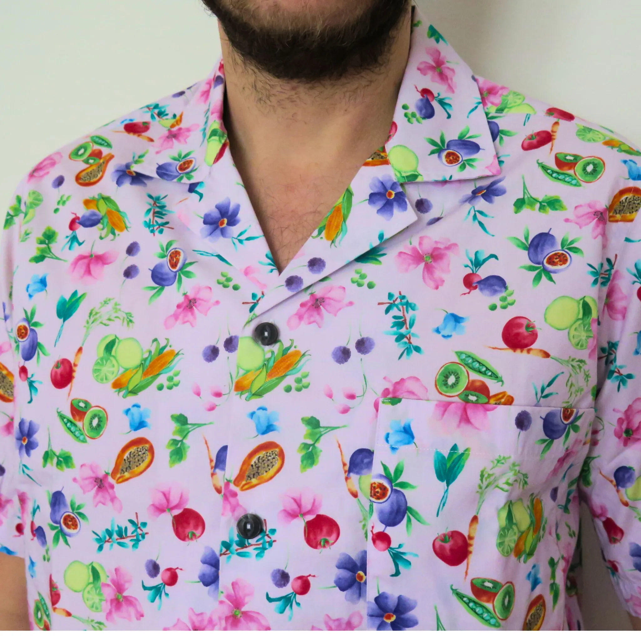 Bowling 4 - shirt in cotton, bowling collar, relaxed fit