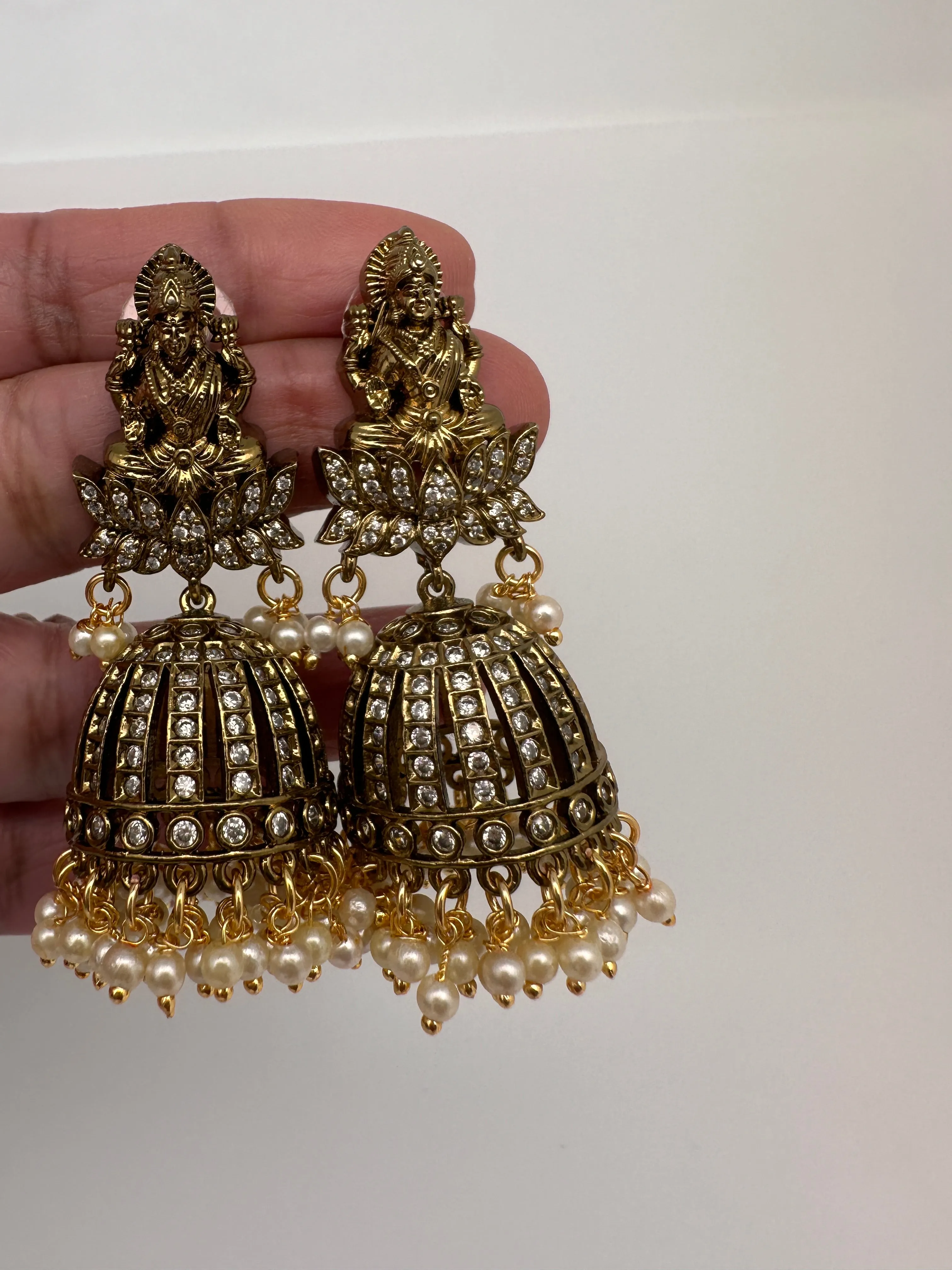 Goddess Lakshmi Nakshi Victorian Jhumka