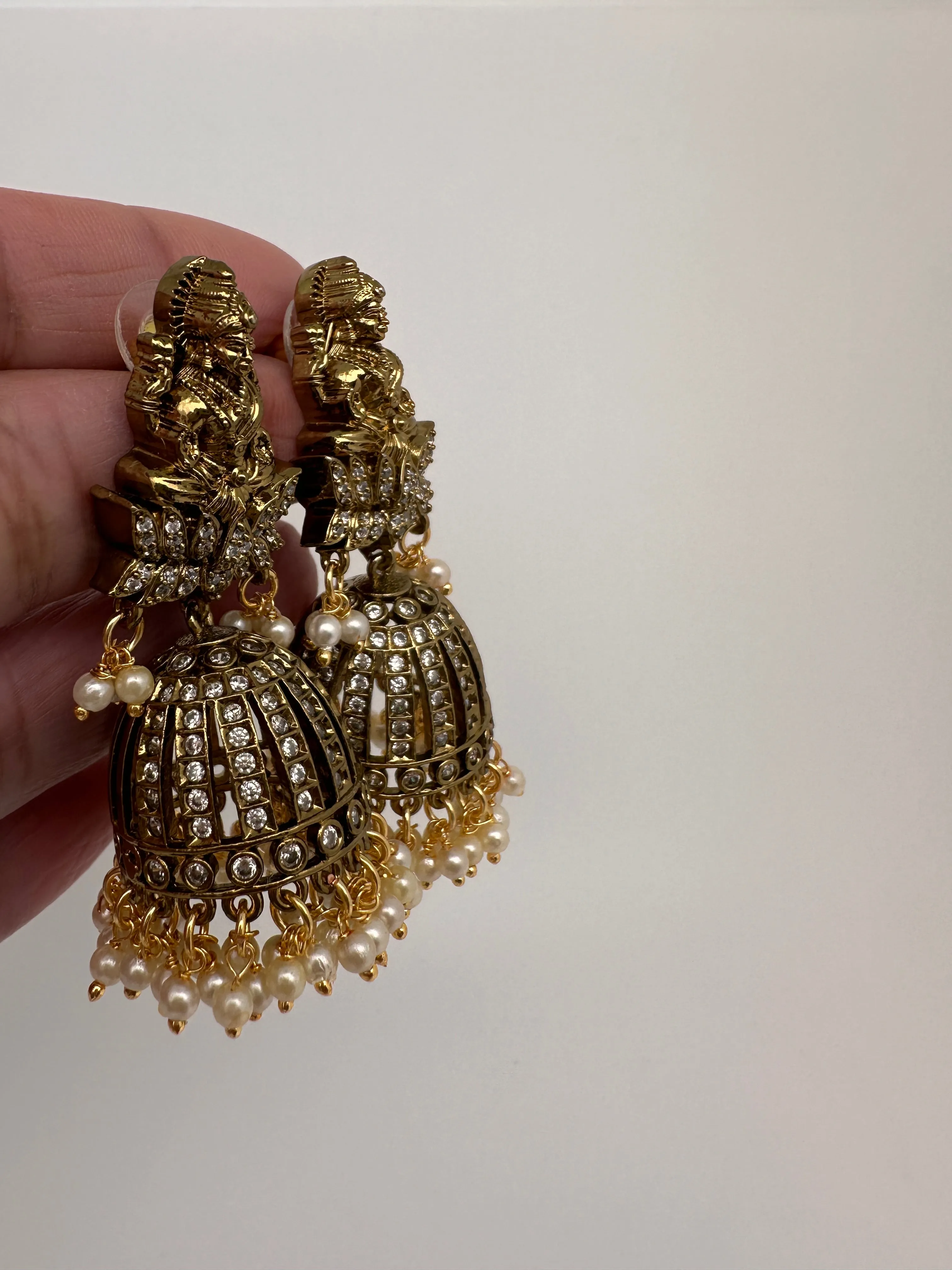 Goddess Lakshmi Nakshi Victorian Jhumka
