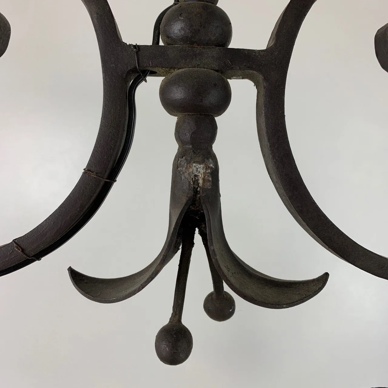 Iron Chandelier, Traditional, Ornate, Three- Light