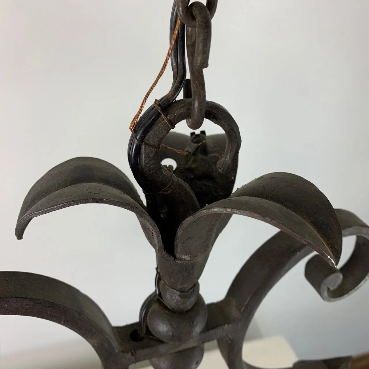 Iron Chandelier, Traditional, Ornate, Three- Light