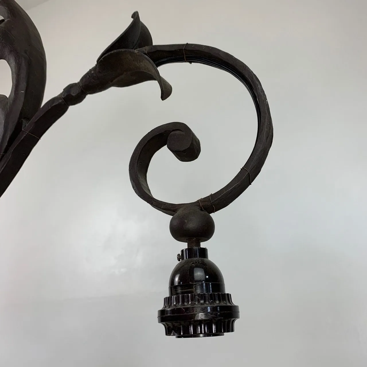 Iron Chandelier, Traditional, Ornate, Three- Light