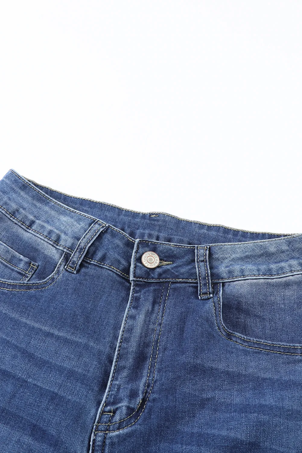 Mid Rise Distressed Flared Jeans
