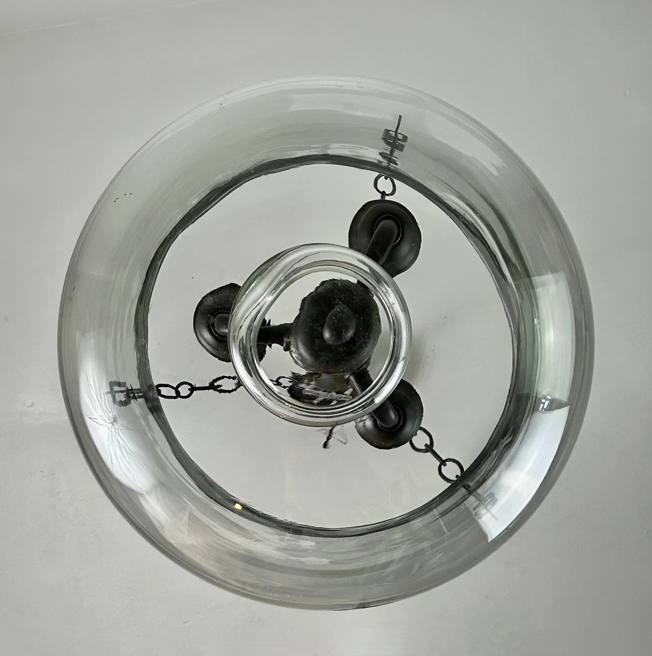 Pendant Light, Cloche Style, Large Glass Shade