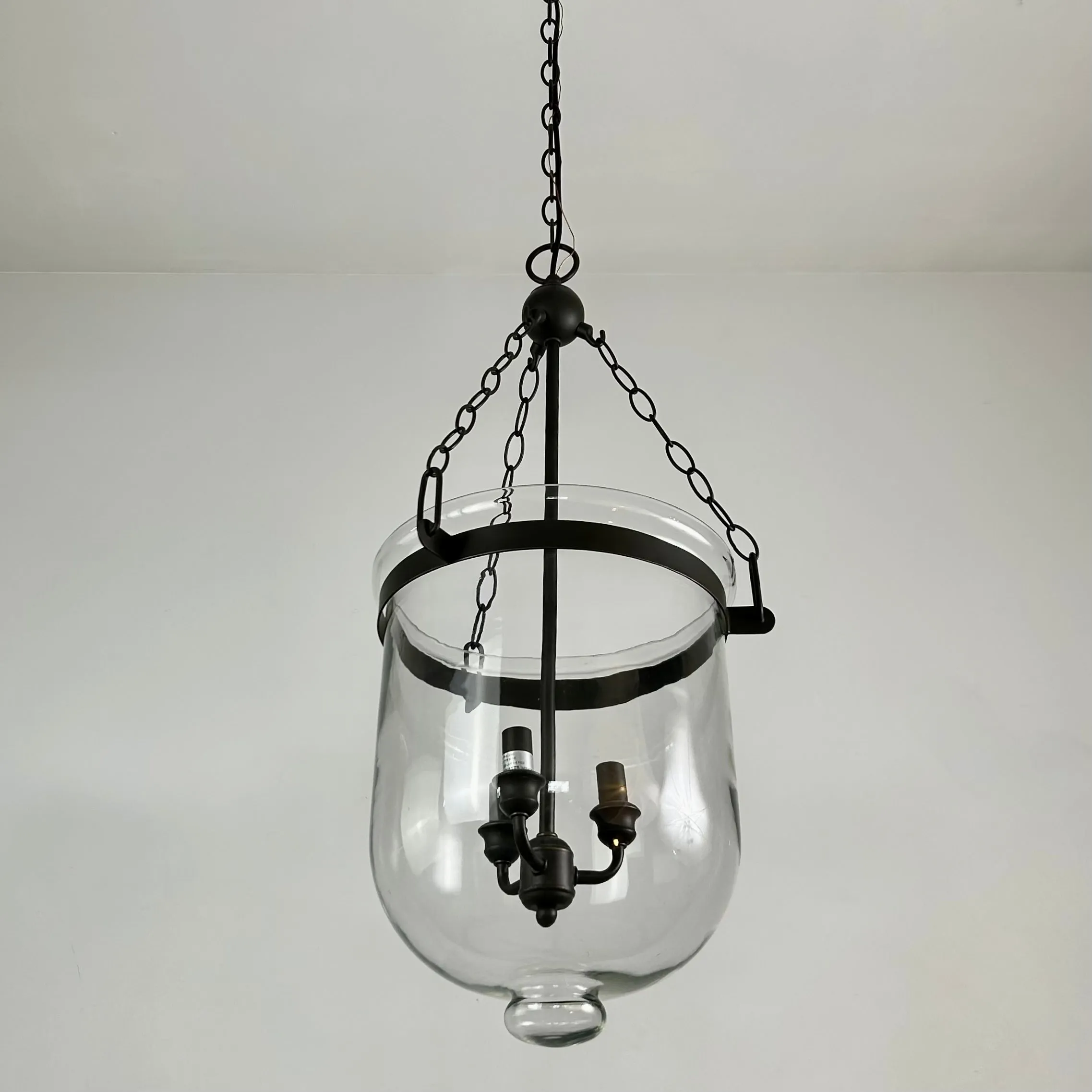 Pendant Light, Cloche Style, Large Glass Shade