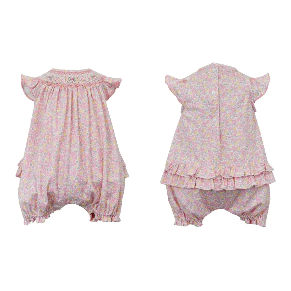 Petit Bebe Sophia Pink Floral Knit Romper