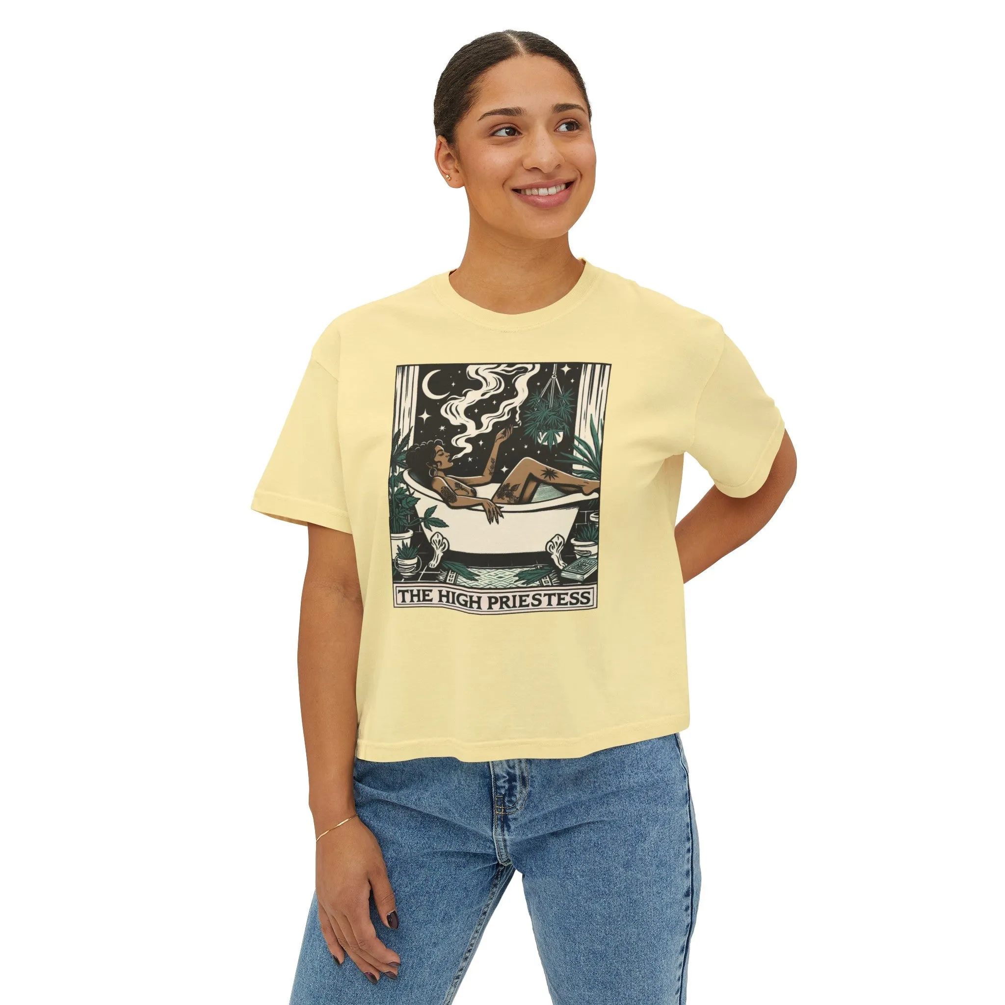 The High Priestess Goddess Women's Crop Top Boxy Tee
