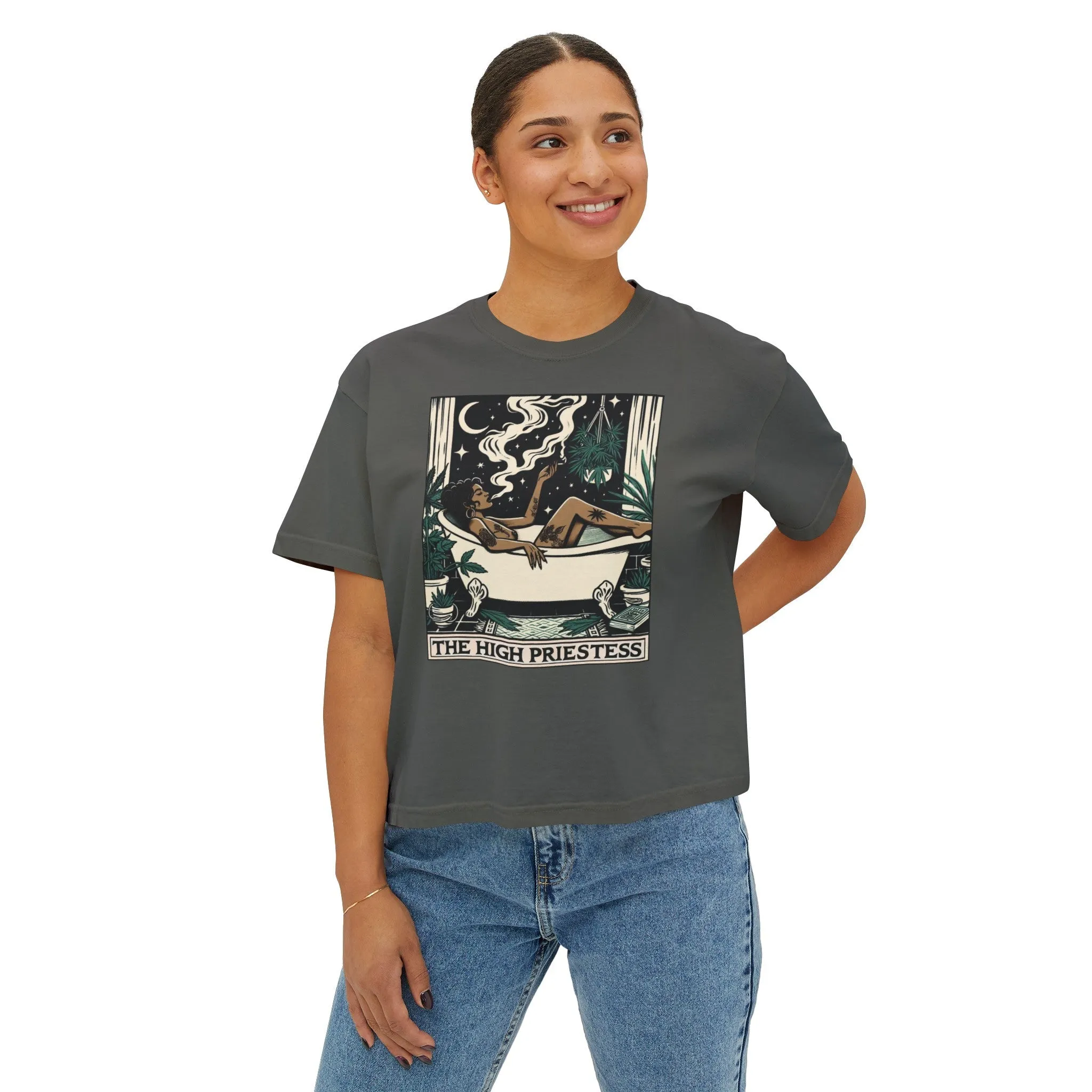 The High Priestess Goddess Women's Crop Top Boxy Tee
