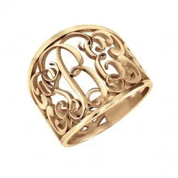 Traditional Decorated Monogram Ring