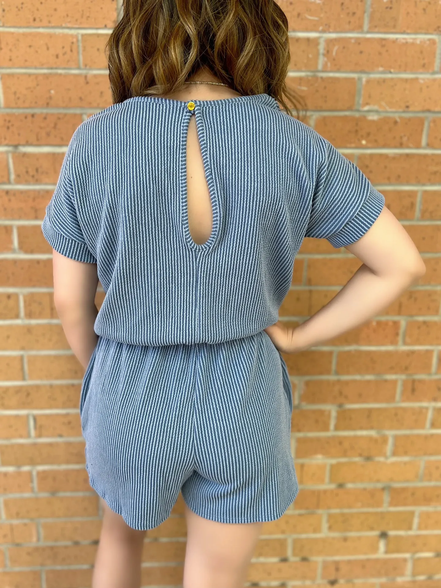Vintage Denim Urban Ribbed Romper