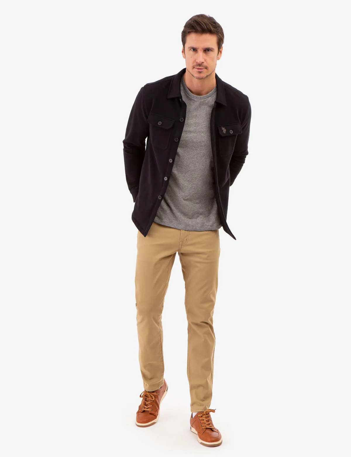 WHITE LABEL FRENCH TERRY SHACKET